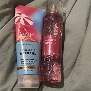 Bath & Body Works Endless Weekend Cream & Champagne Toast Mist Set